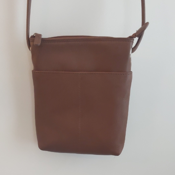 Ili Handbags - ili RFID Genuine Leather Brown Crossbody Bag
